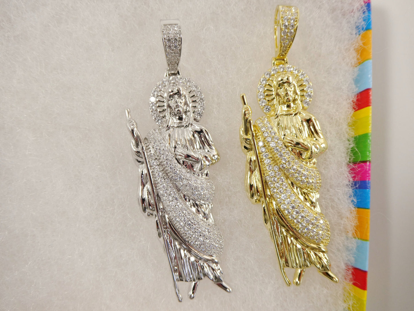 real 925 sterling silver large St. Jude medallion pendent