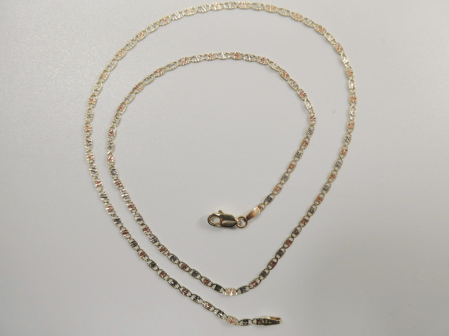 real 10k solid ladies tri color Valentino chain