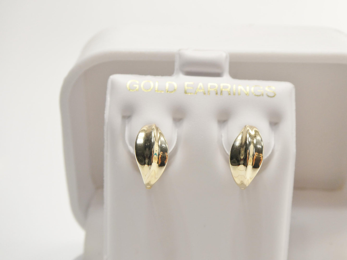 real 10k solid yellow gold designer polish hoop huggie earrings