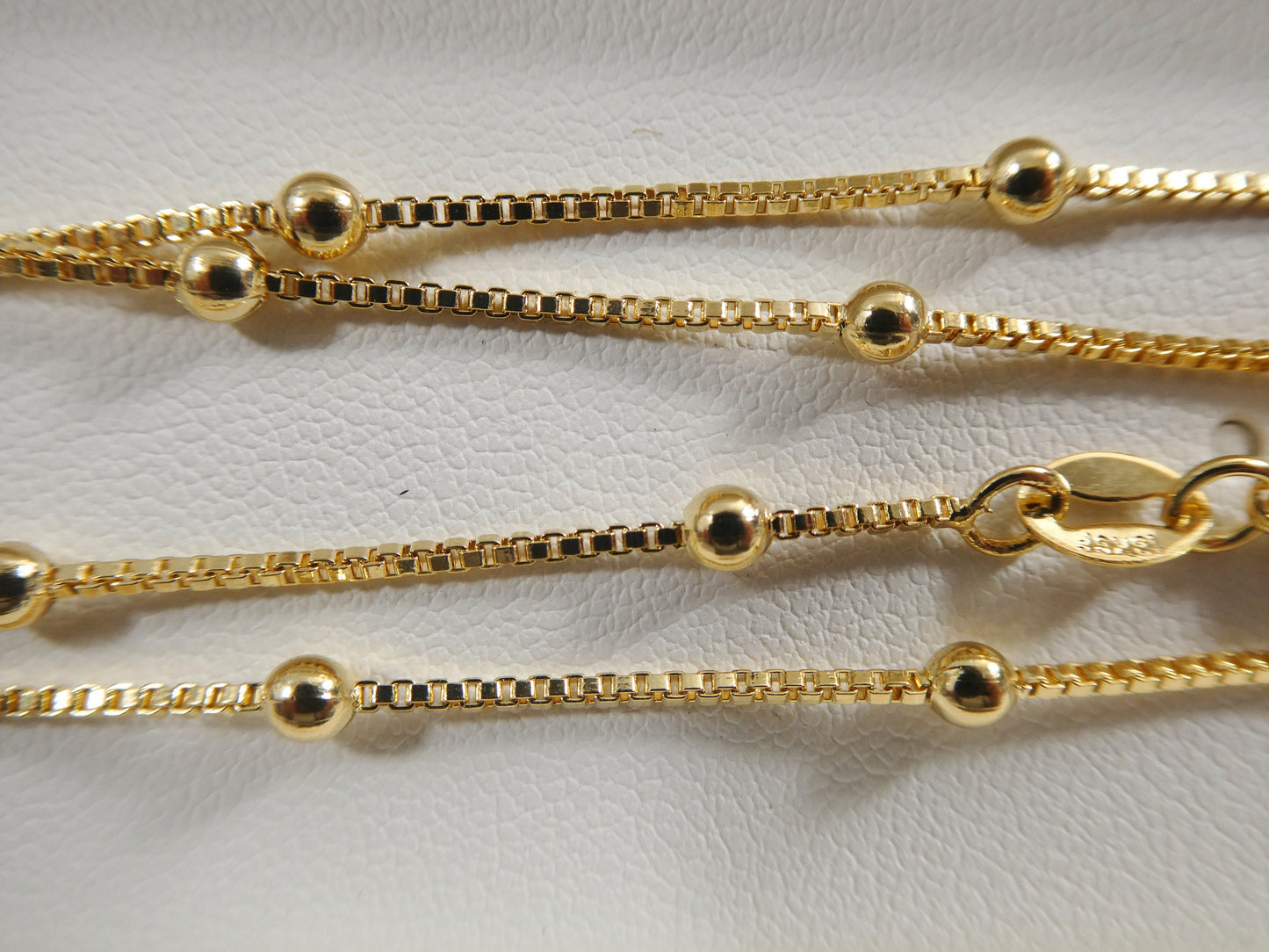14k gold filled yellow gold box ball chain necklace