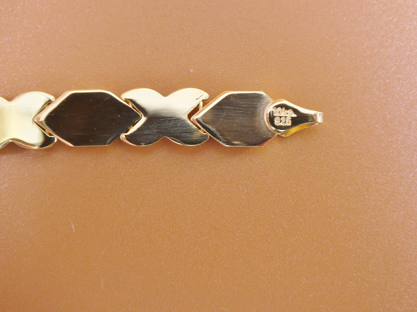 8 inch xoxo stampato bracelet two tone 14k yellow gold color finish over real 925 sterling silver