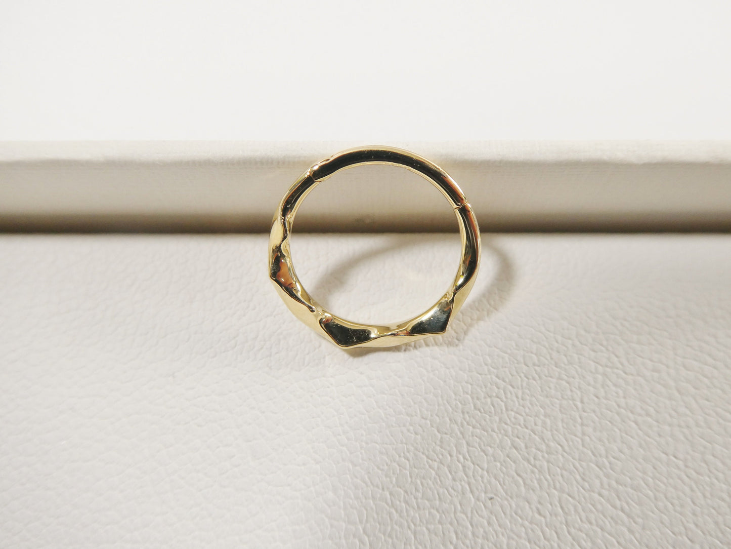 14k real solid yellow gold cartilage daith wrinkled hoop body ring piercing
