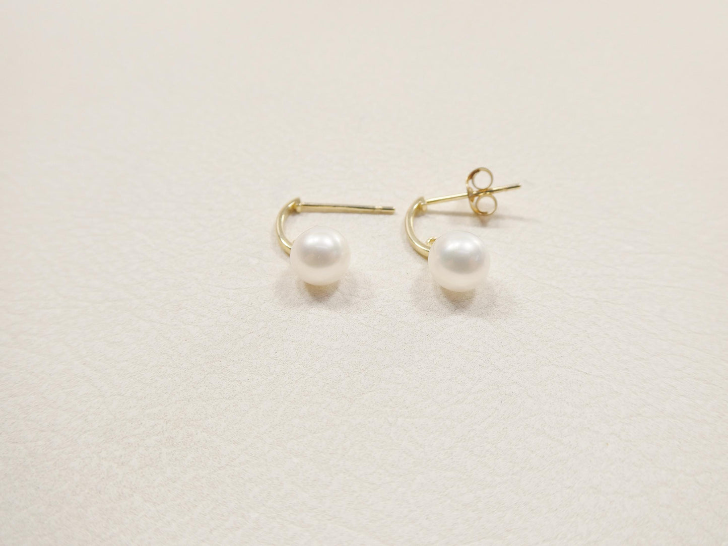 real 10k solid yellow gold cultured freshwater pearl push post earrings