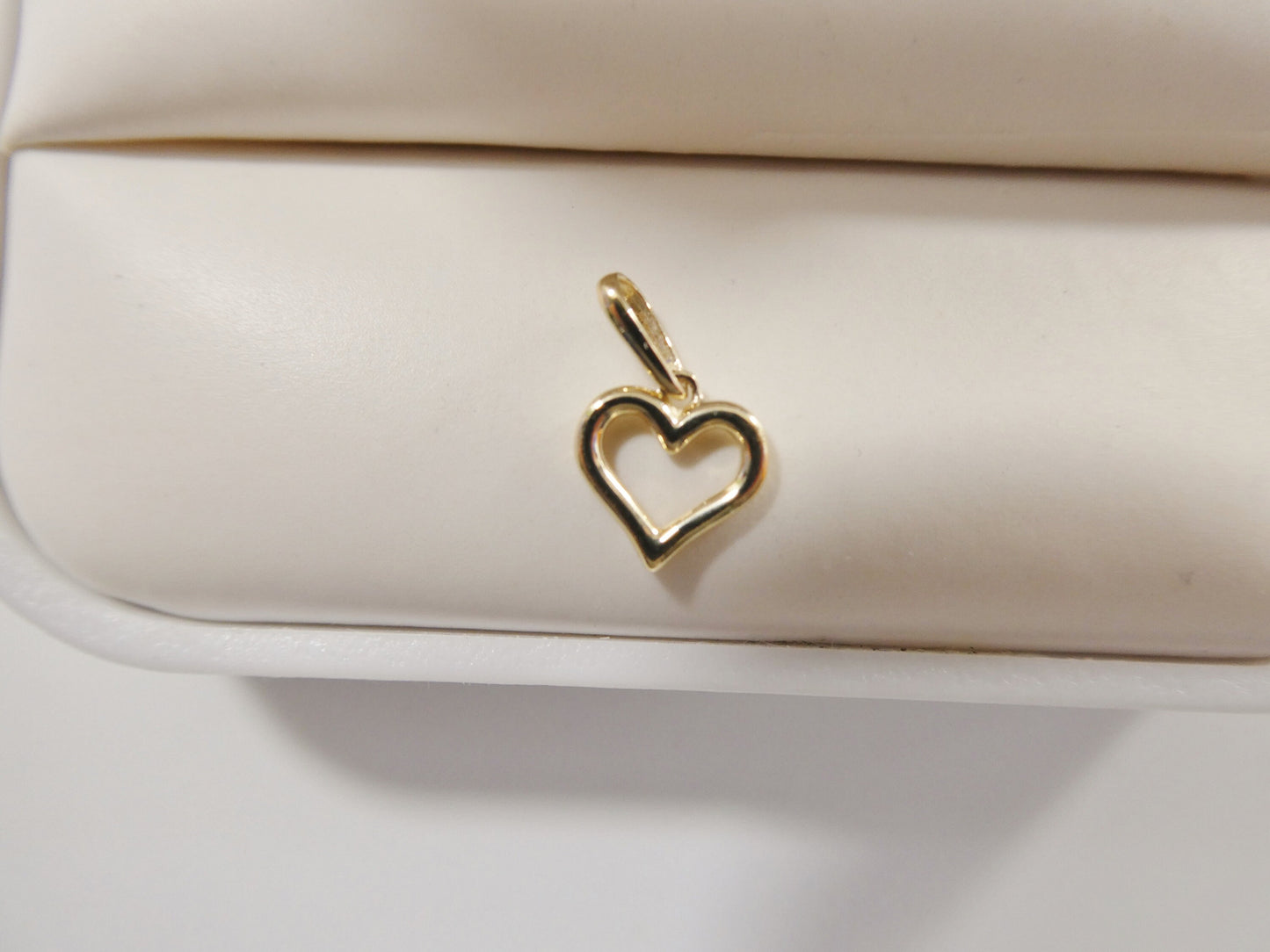 14k real solid yellow gold small heart pendent and cable necklace