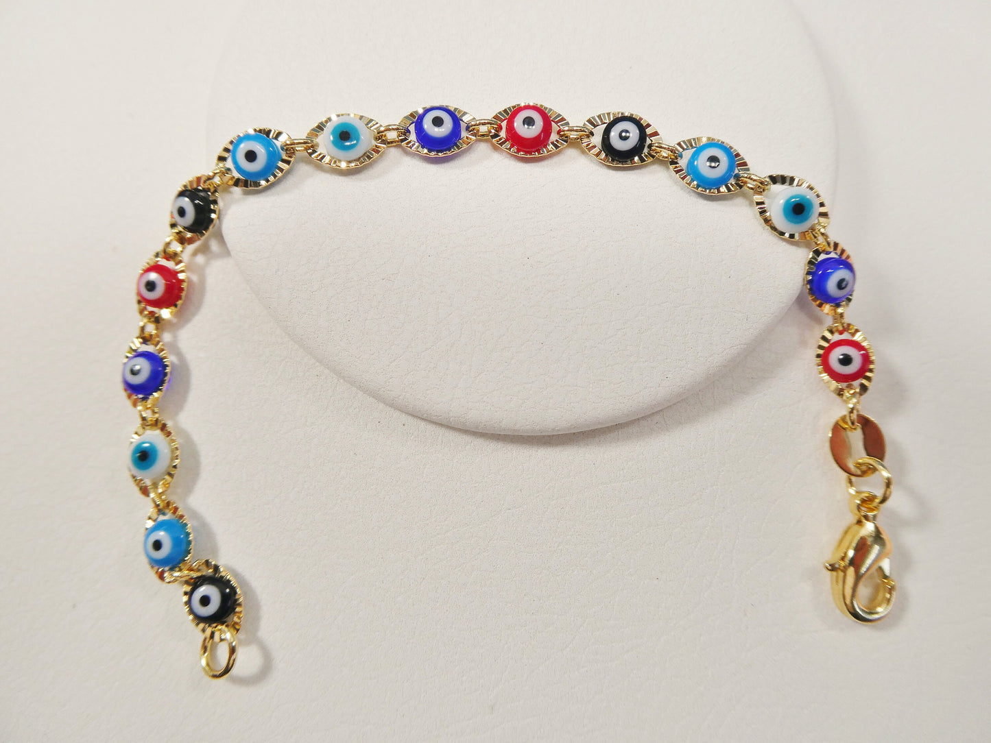 5.5 inch 18k gold filled multi color EVIL EYE baby bracelet