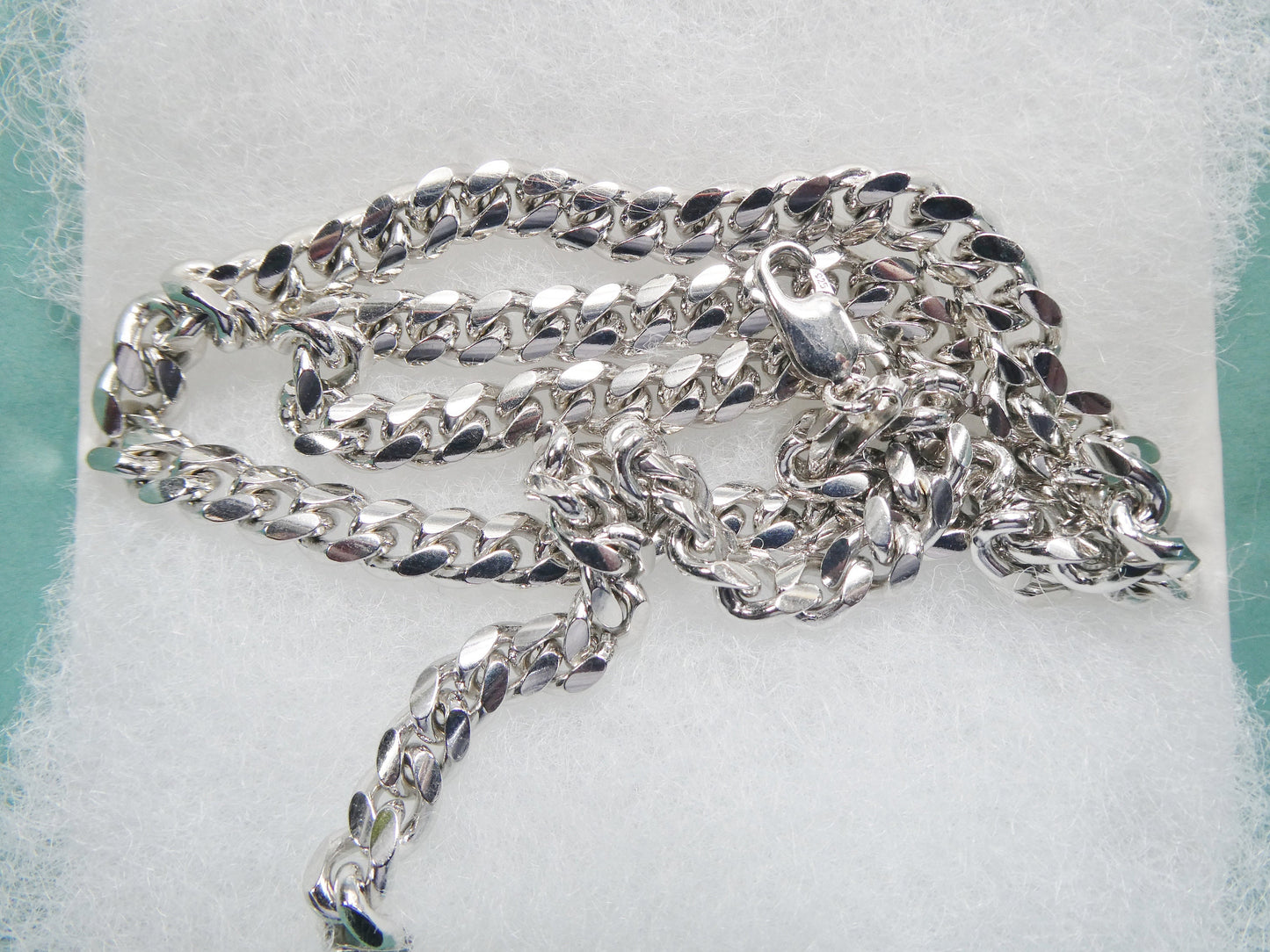 real 925 sterling silver 6.5mm solid link bracelet