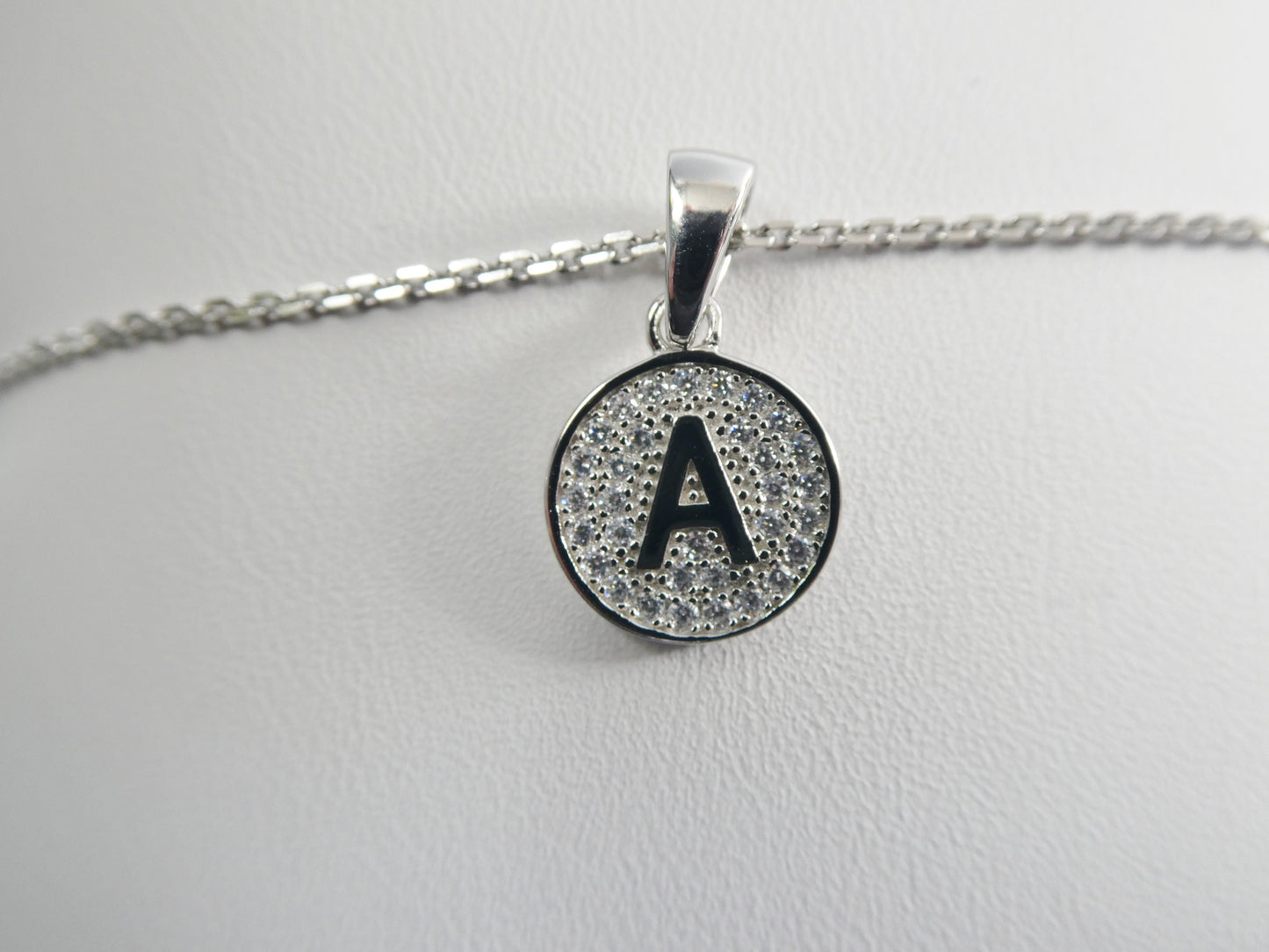 real 925 sterling silver initial pendent with 16 inch cable chain