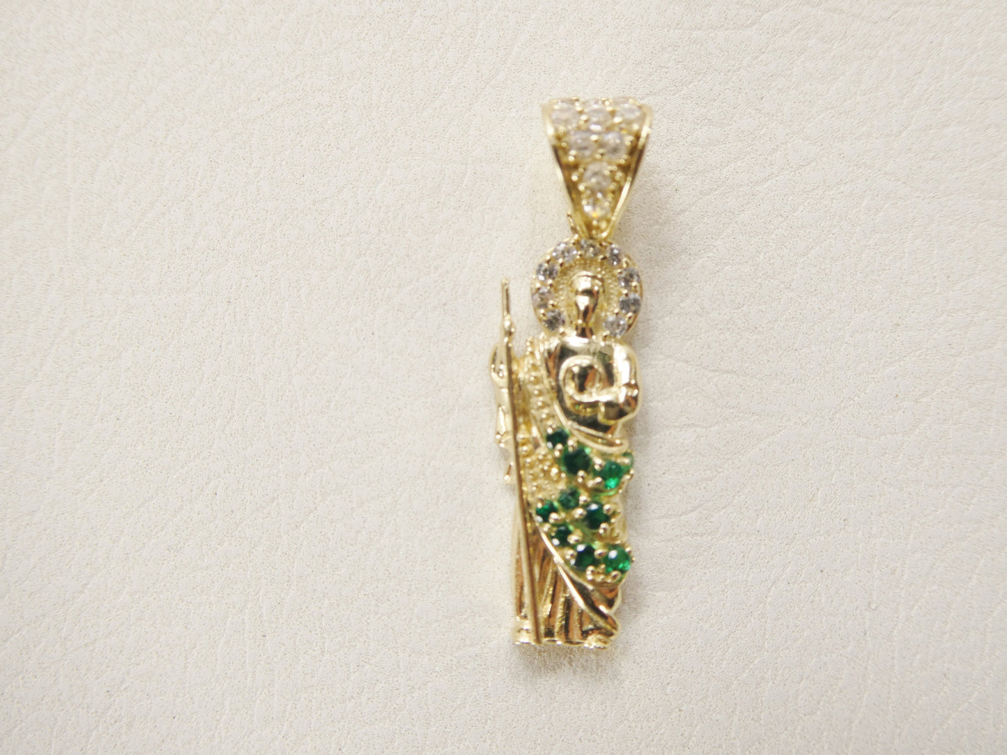 14k real solid yellow gold saint jude charm pendent