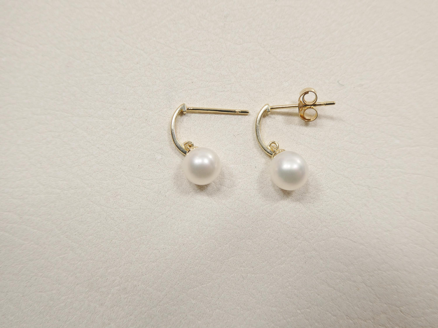 real 10k solid yellow gold cultured freshwater pearl push post earrings
