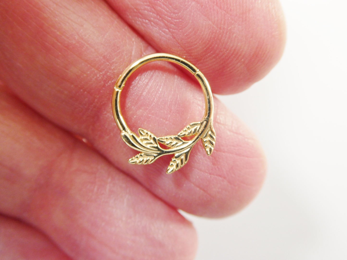 14k real solid yellow gold cartilage daith septum body ring piercing