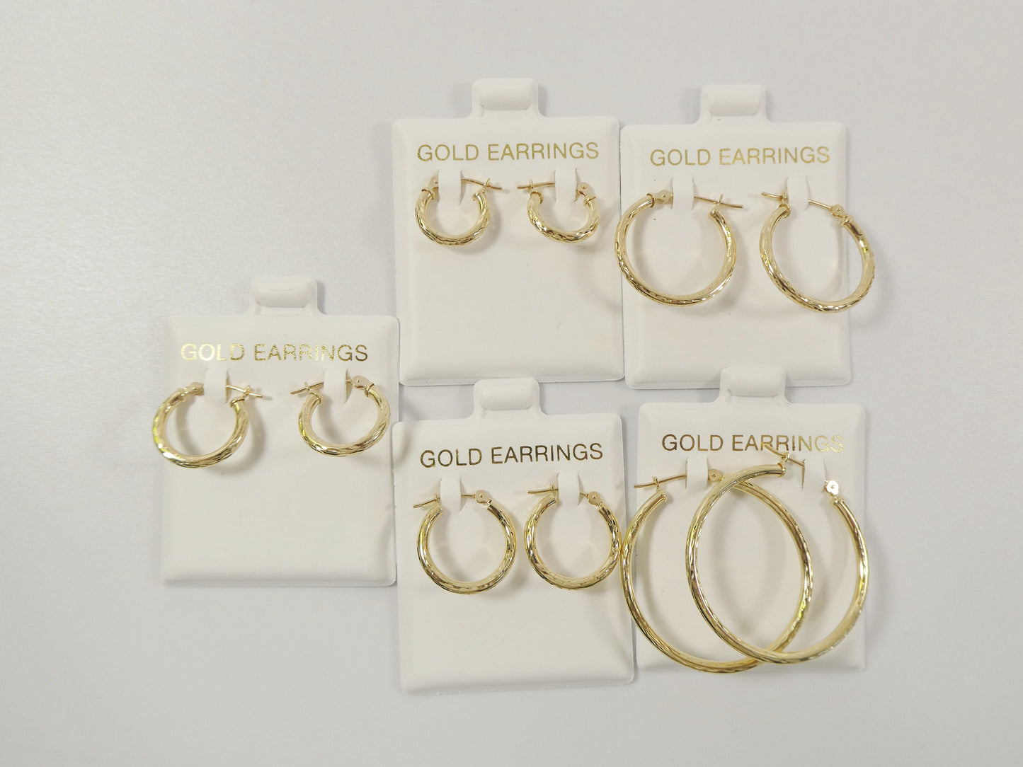 10k real solid yellow gold 2mm tube diamond cut hoop earrings