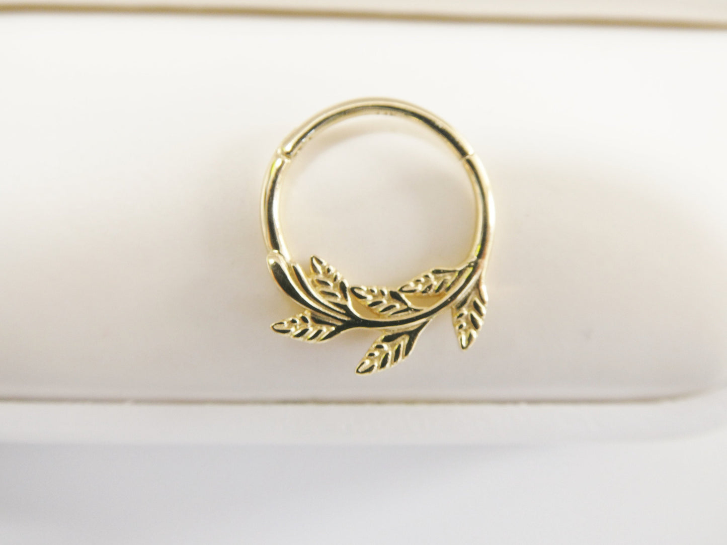 14k real solid yellow gold cartilage daith septum body ring piercing