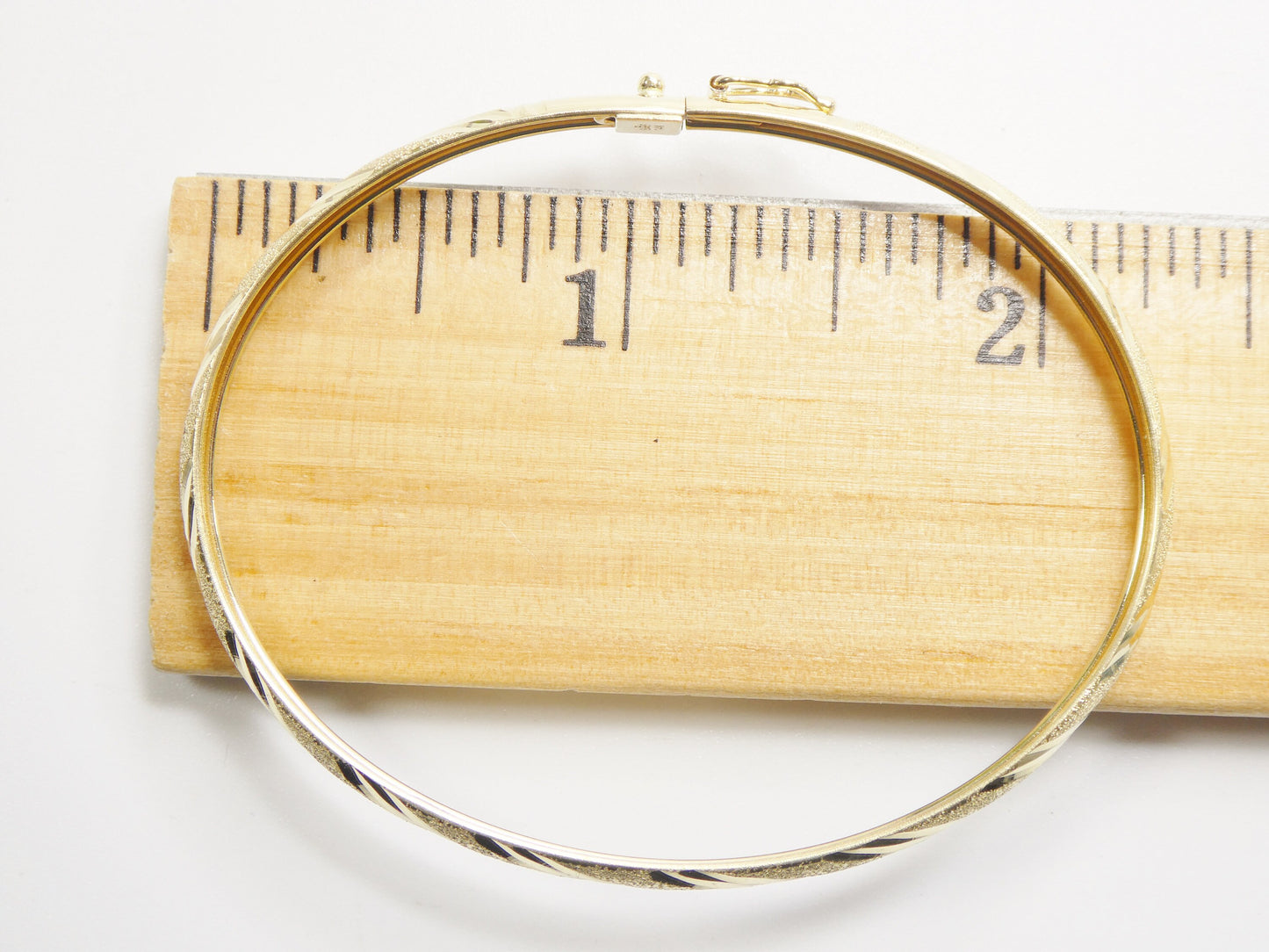14K real solid yellow gold children baby bangle bracelet