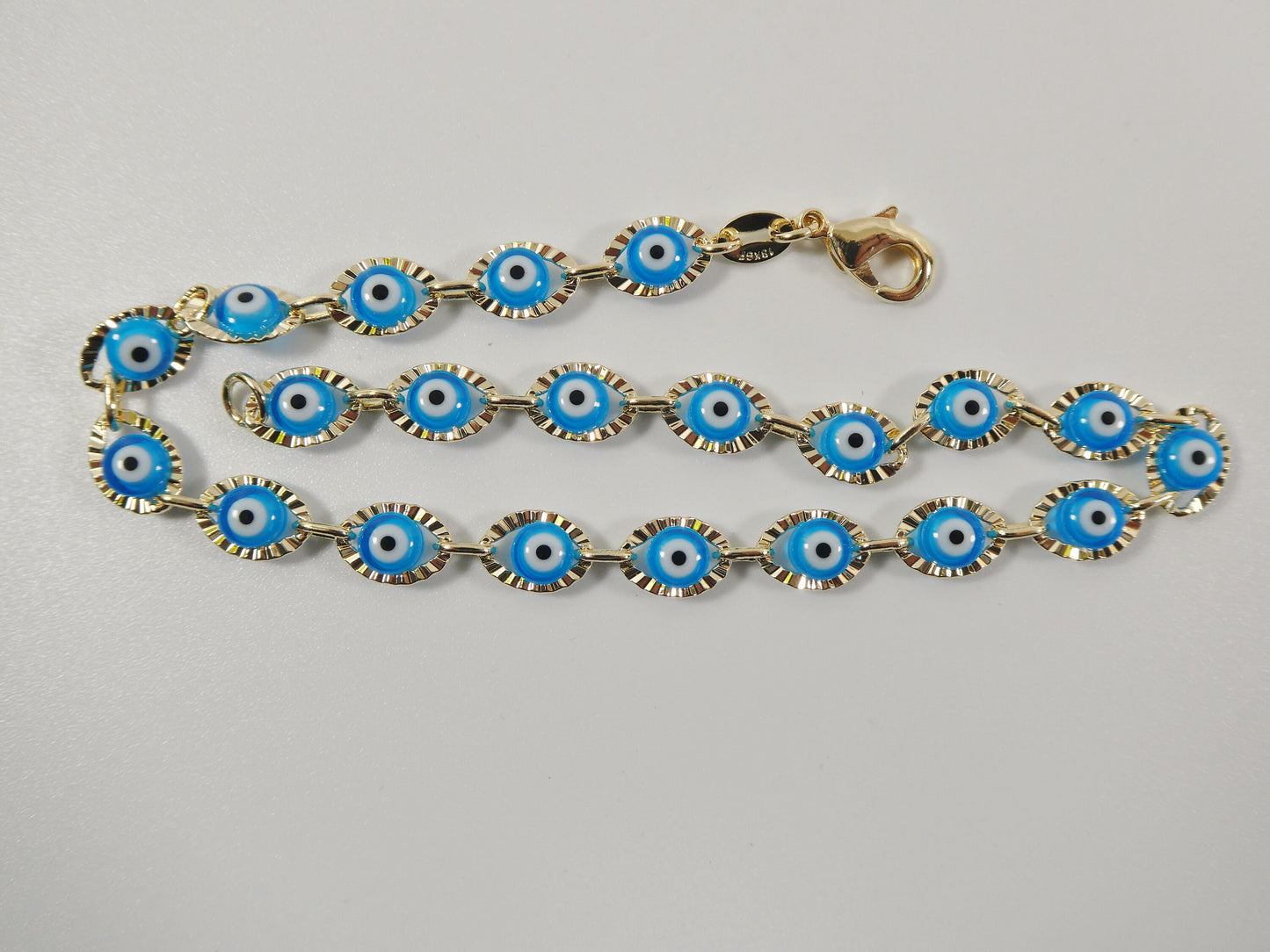 10 inch evil eye 18k gold filled ladies anklet bracelet