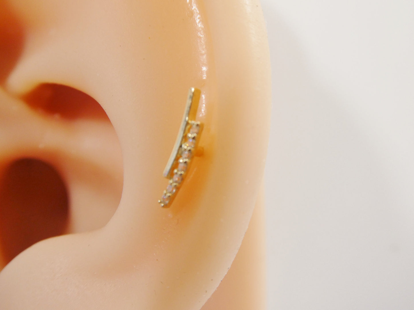 14k real solid yellow gold helix cartilage earring