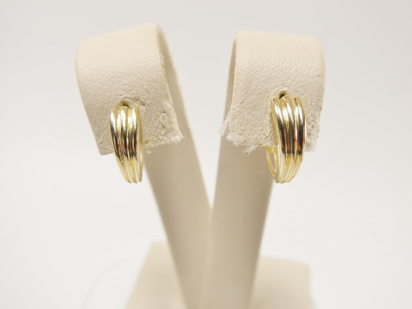real 10k solid yellow gold designer hoop huggie earrings