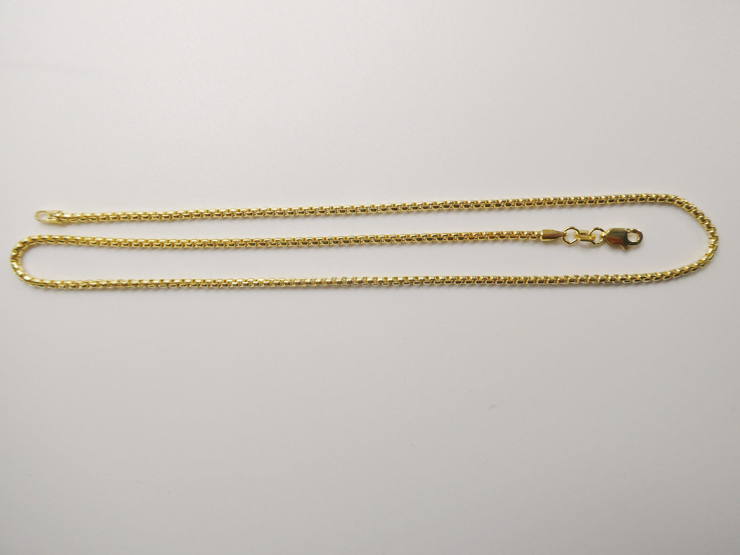 10k real solid yellow gold tiny small 2MM round box chain necklace