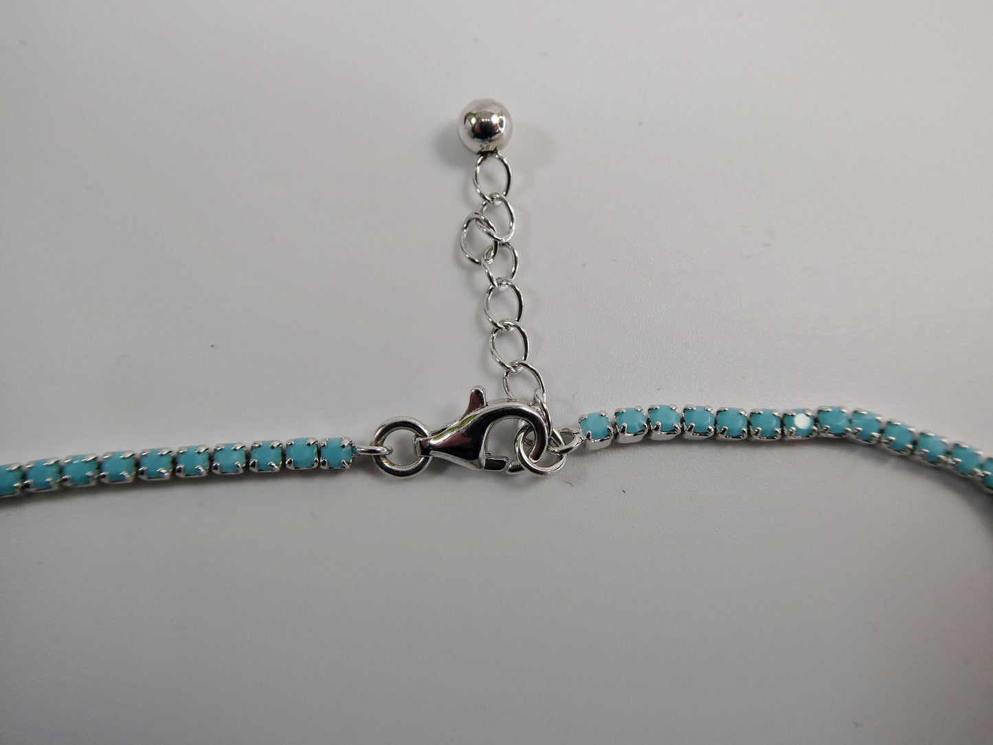 Turquoise anklet with extension tennis bracelet real 925 sterling silver
