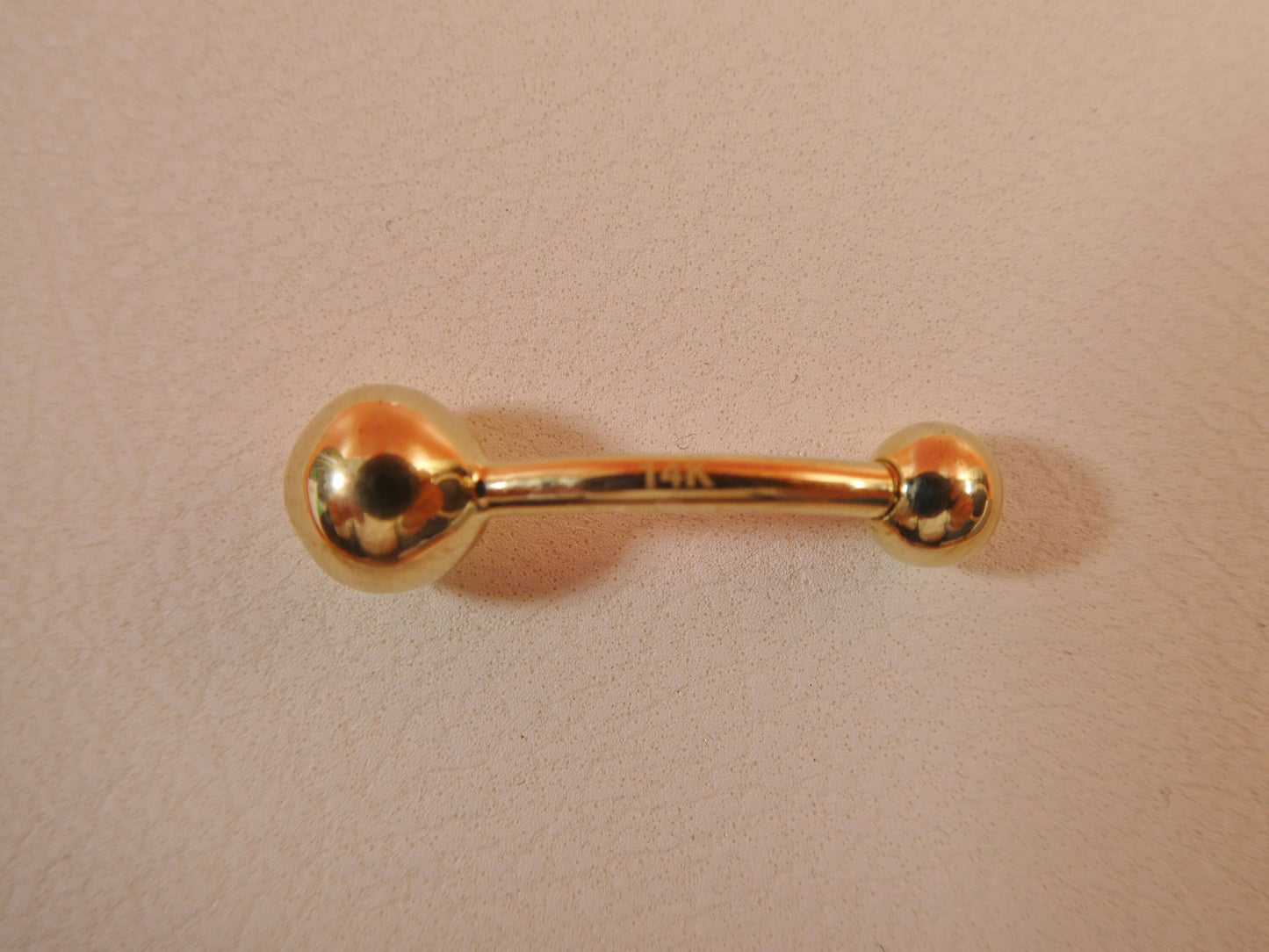 14k real solid yellow gold high polish ball belly button ring piercing