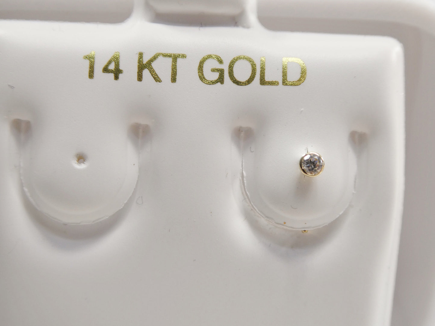 14k real solid yellow gold L SHAPE stud nose ring