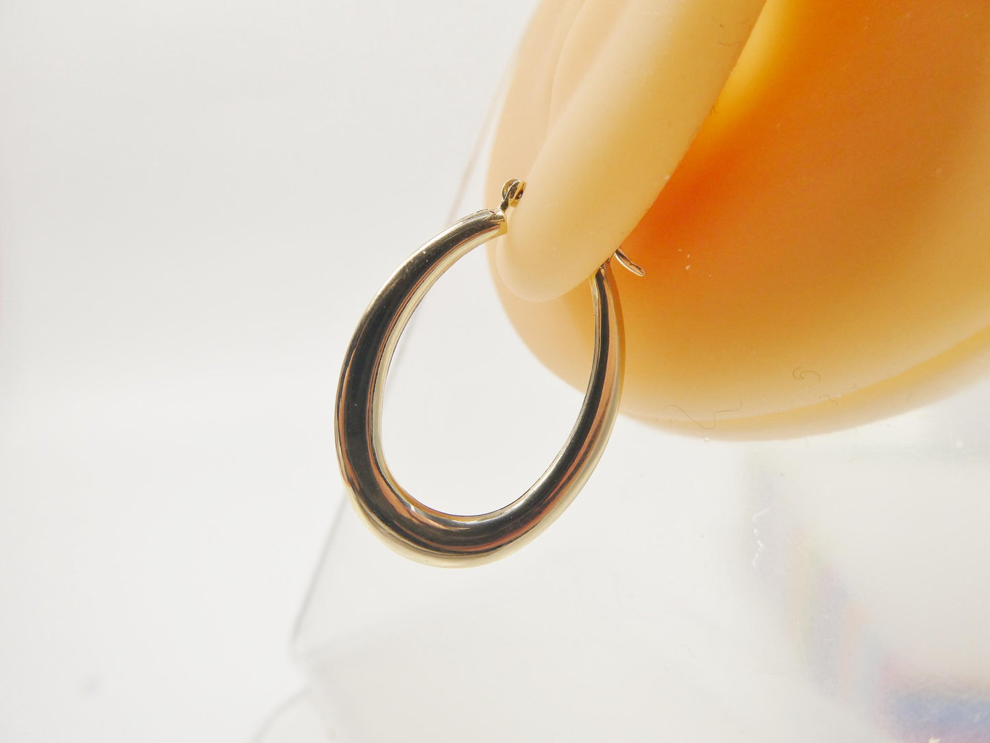 10k real solid yellow gold classic design polish hoop earrings