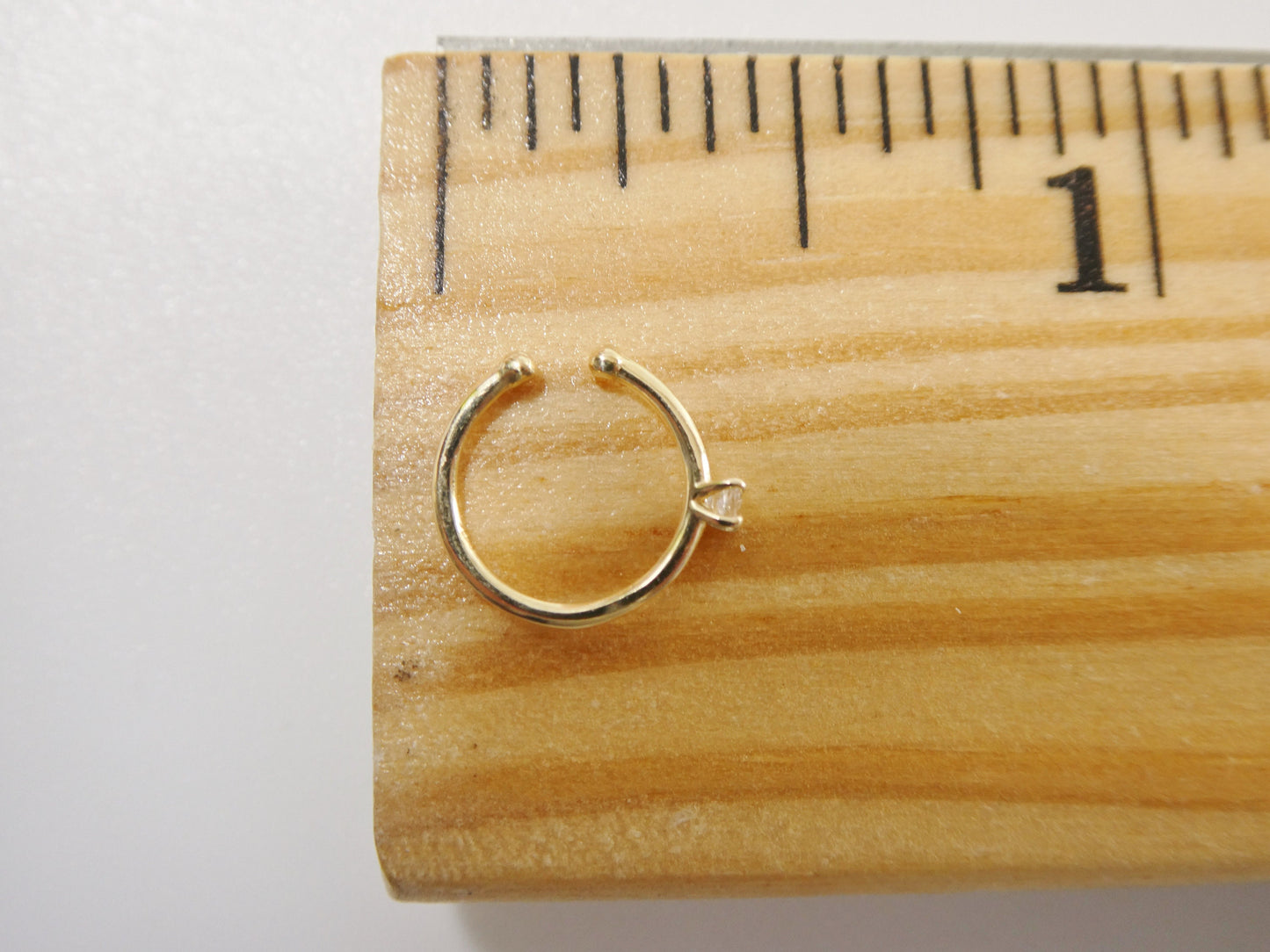 14k real solid yellow gold cartilage nose ring body ring piercing