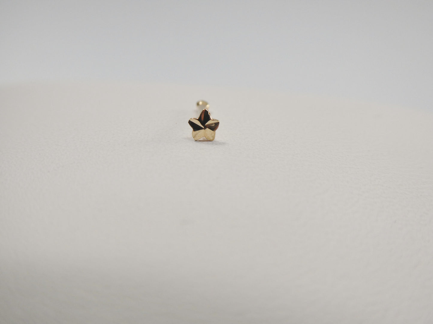 14k real solid yellow gold star nose stud ring
