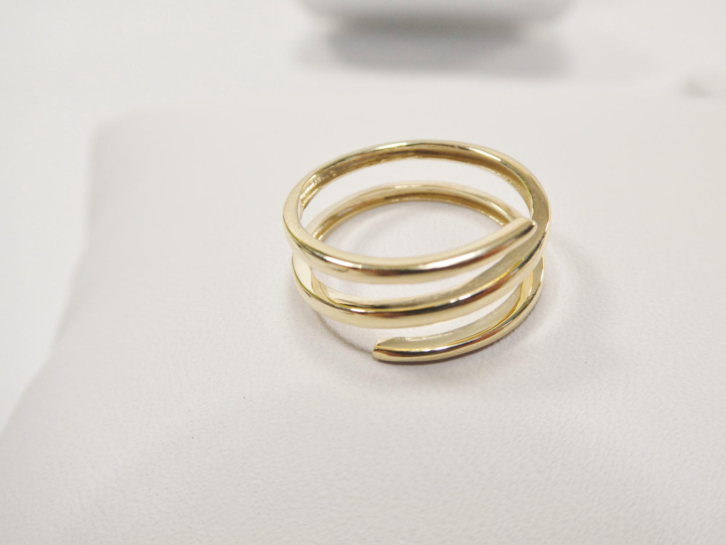 10k solid yellow gold women girl bypass ring