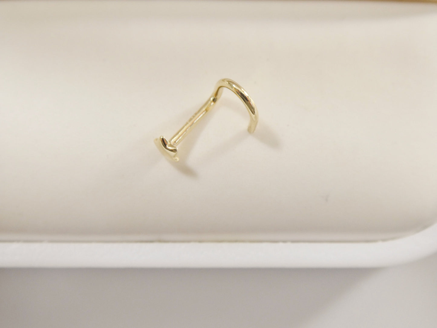 14k real solid yellow gold twist shape star nose ring