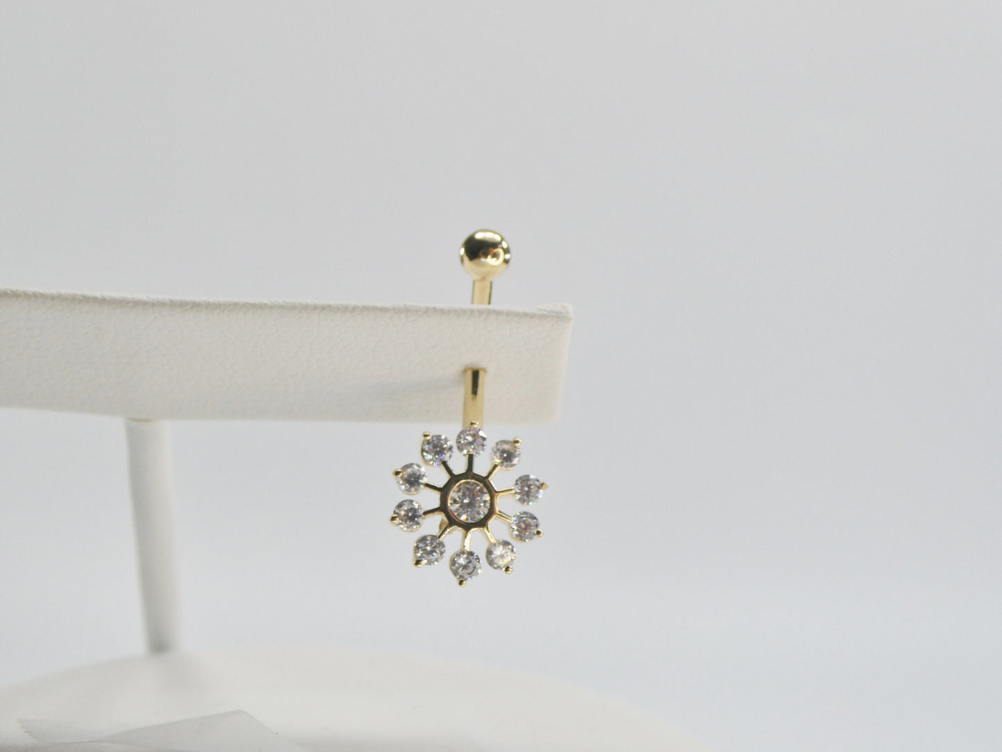 14k real solid yellow gold sun belly ring
