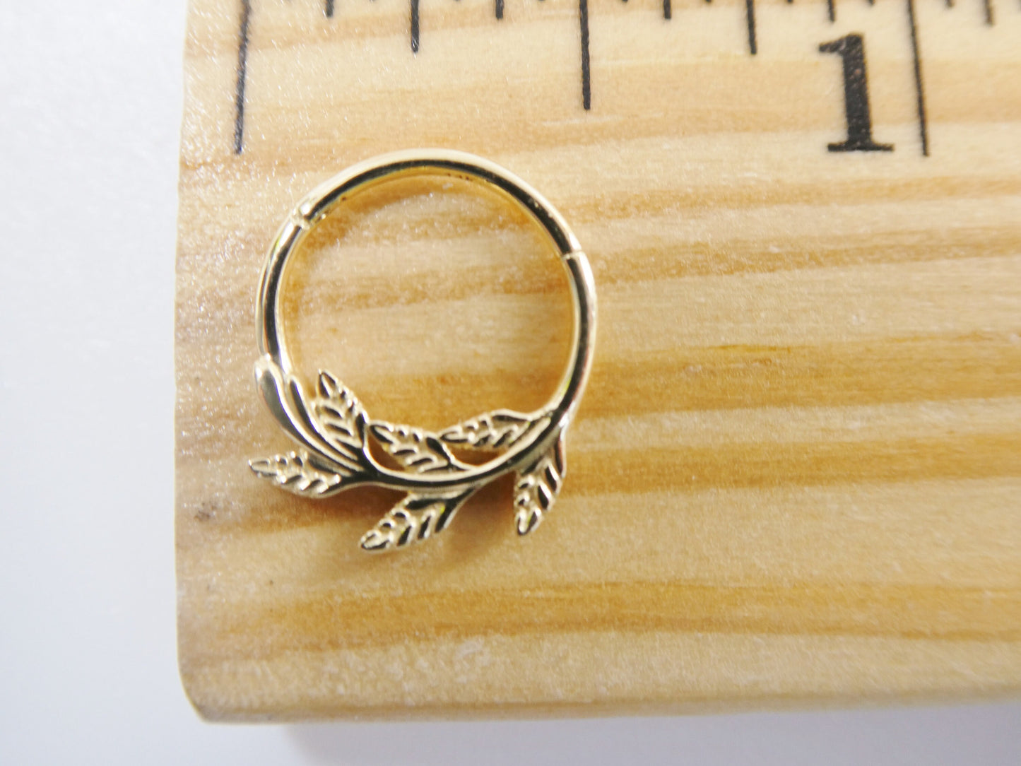 14k real solid yellow gold cartilage daith septum body ring piercing