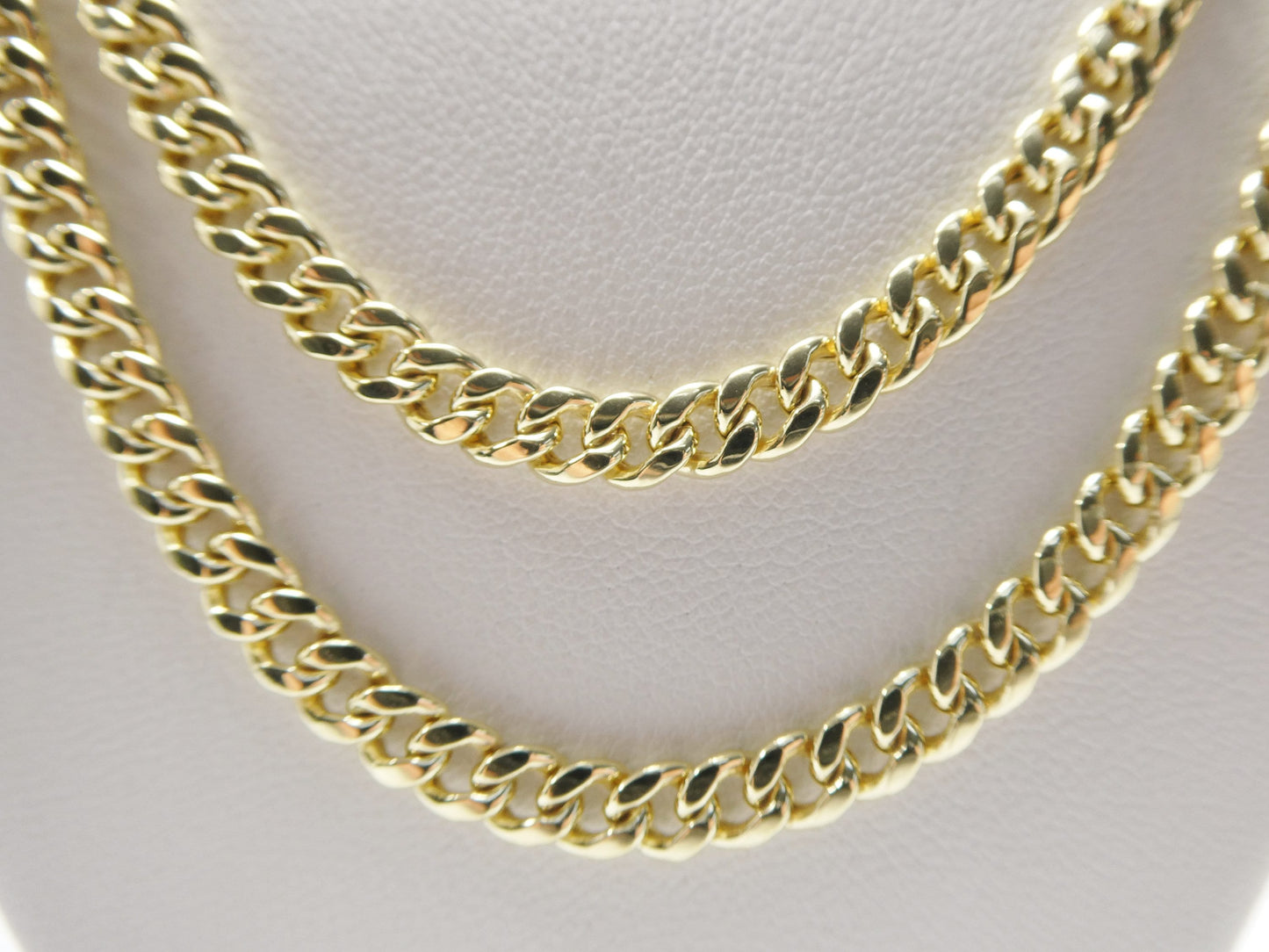 real 10k solid yellow gold 5mm curb link chain necklace