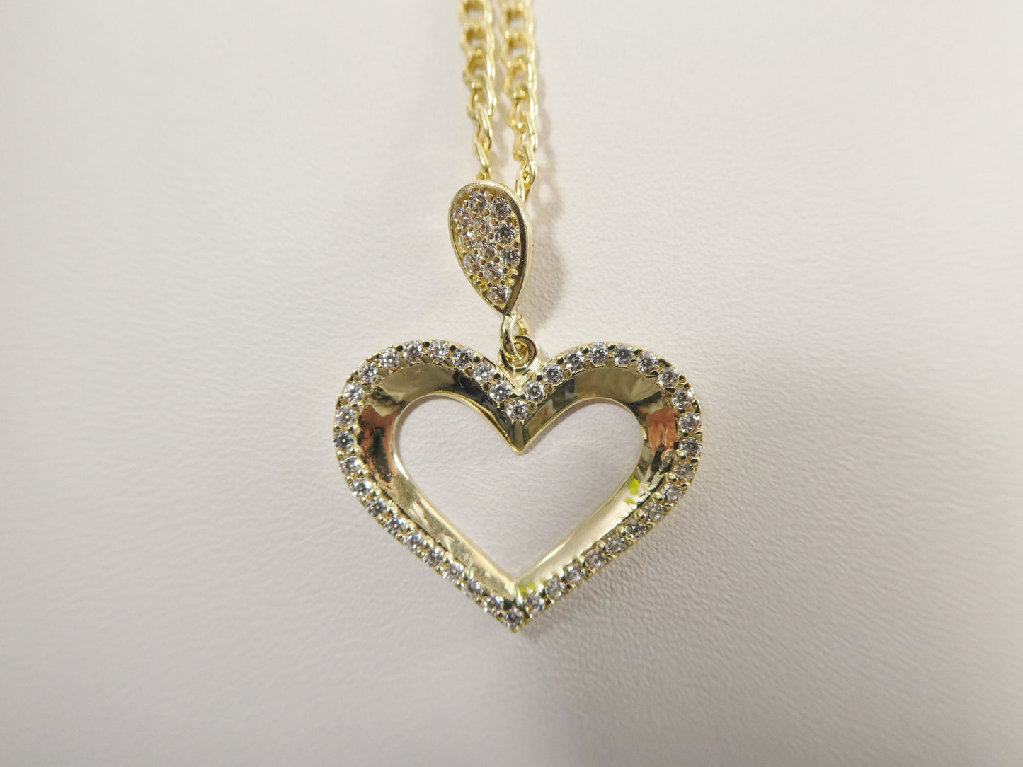 10k real solid yellow gold /16 inch/ 18 inch chain and heart pendent set