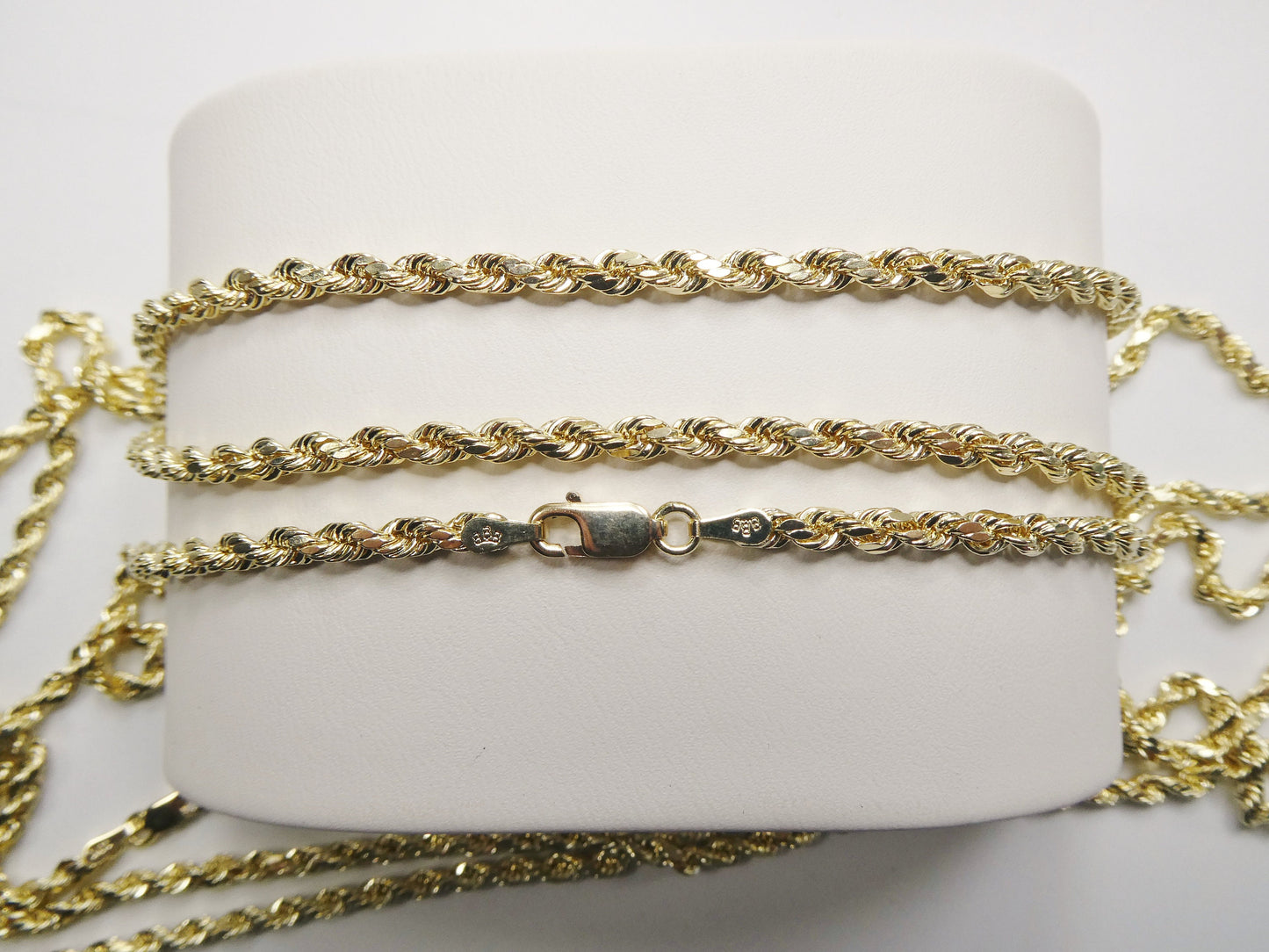 real 10k solid yellow gold rope chain