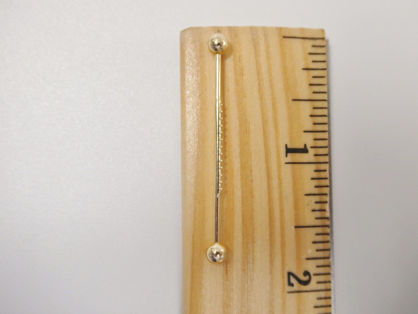 14k real solid yellow gold straight barbell belly button ring piercing
