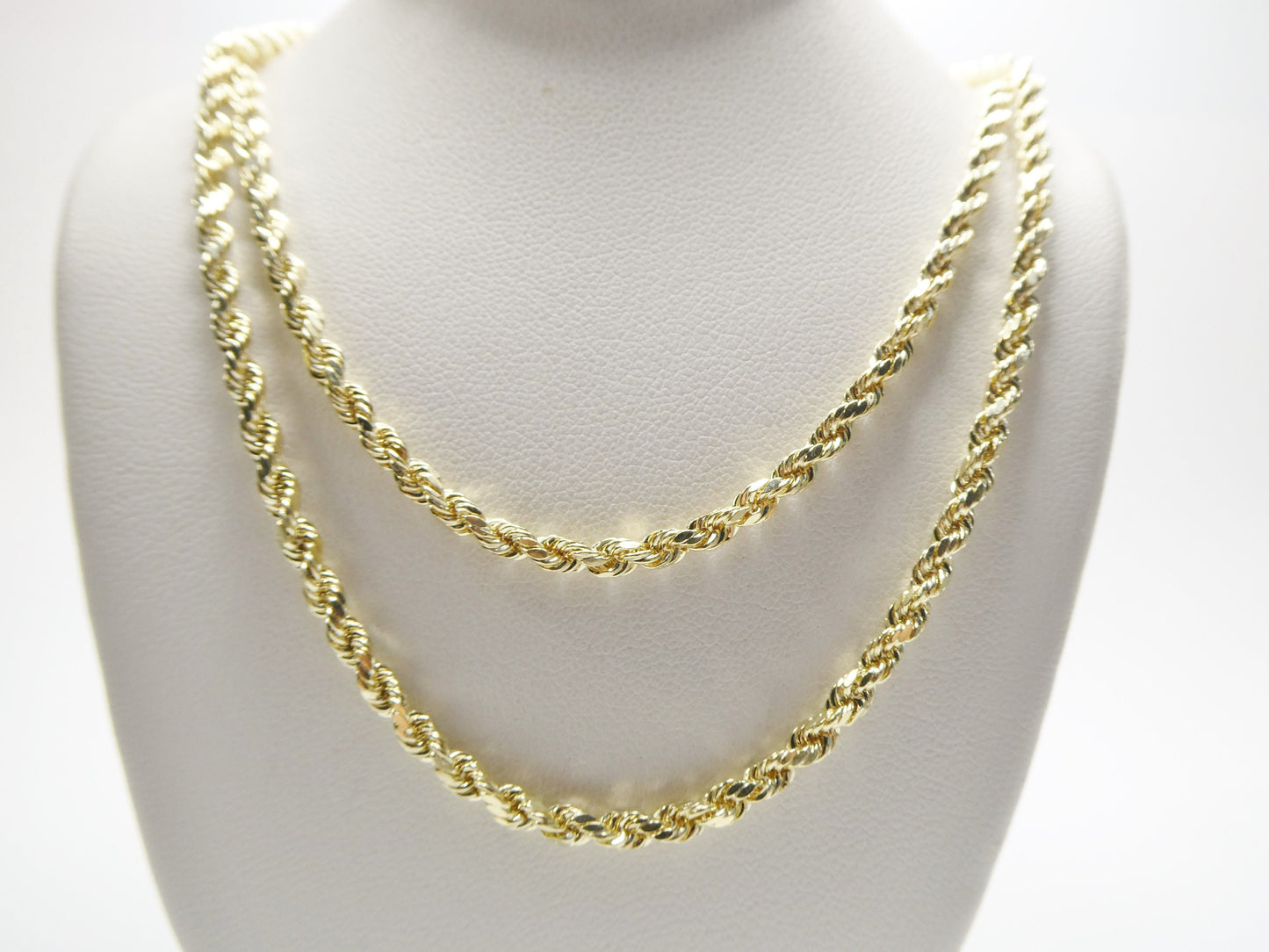 real 10k solid yellow gold rope chain