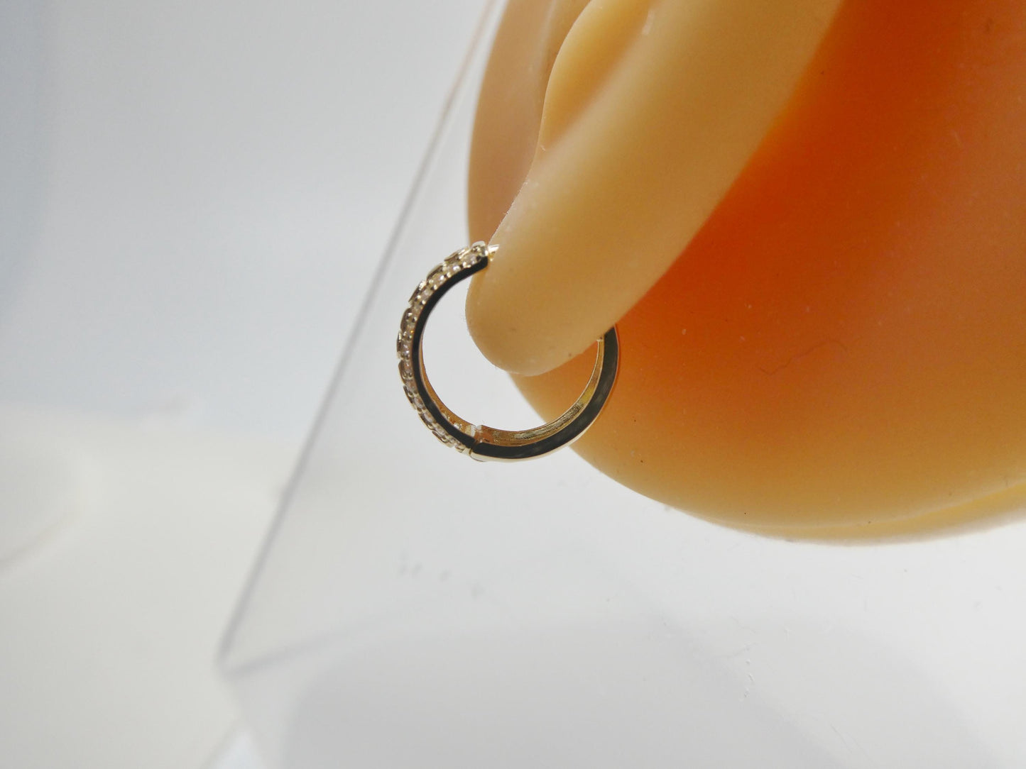 real 10k solid yellow gold designer hoop huggie earrings