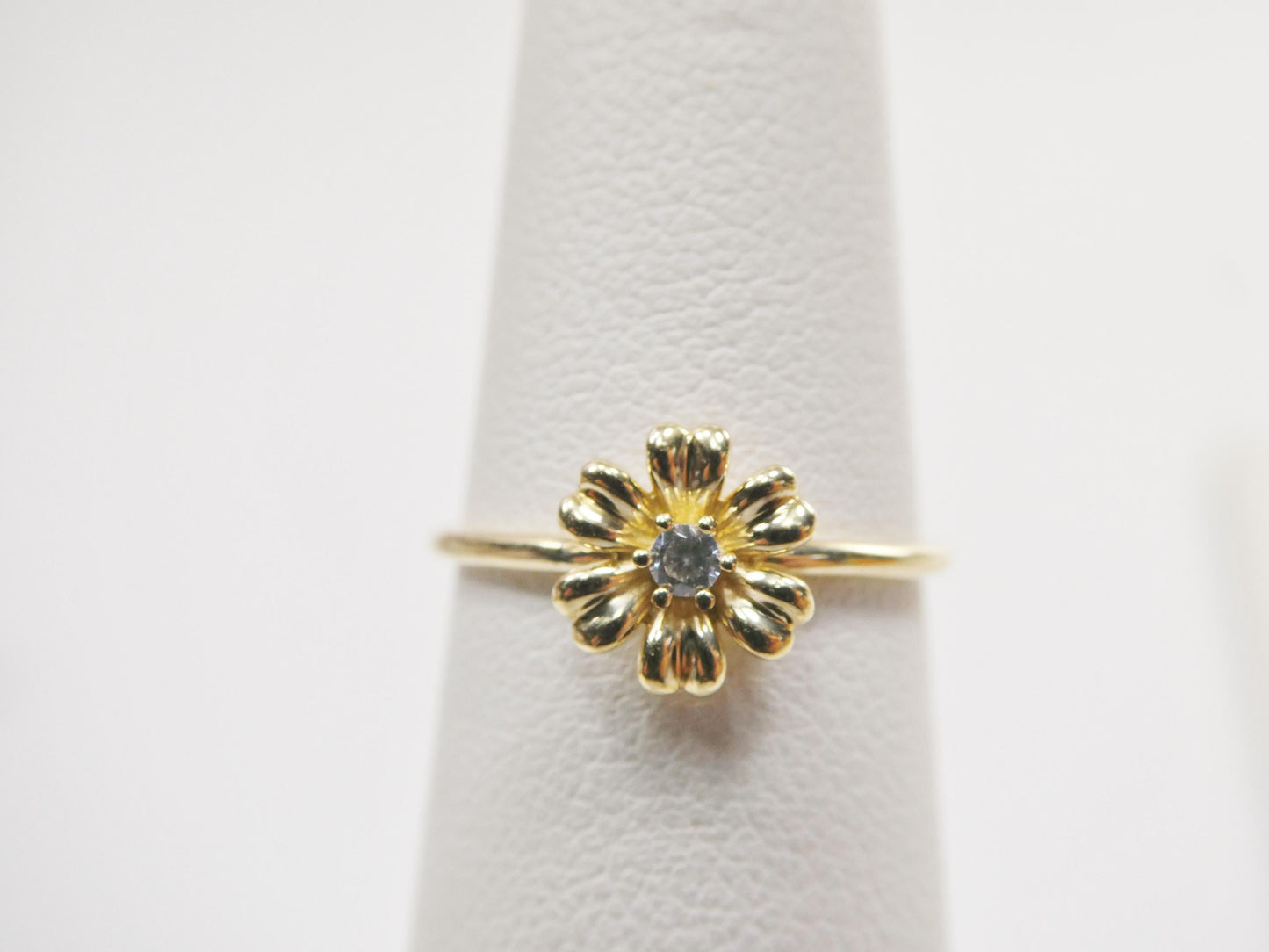 real 10k solid yellow gold women's classic micro pave setting ring