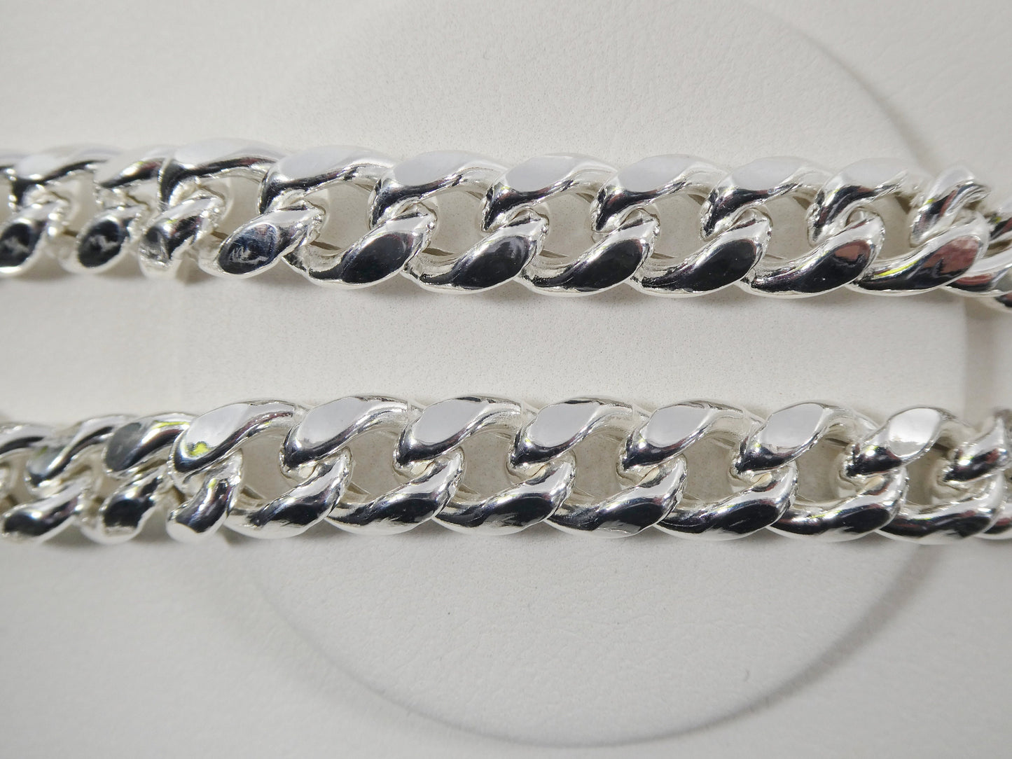 real 10mm 26 INCH 925 sterling silver men SEMI SOLID Miami link chain box lock clasp
