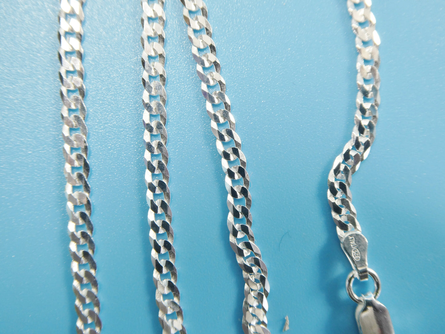 real 925 sterling silver Italian solid chain lobster lock clasp