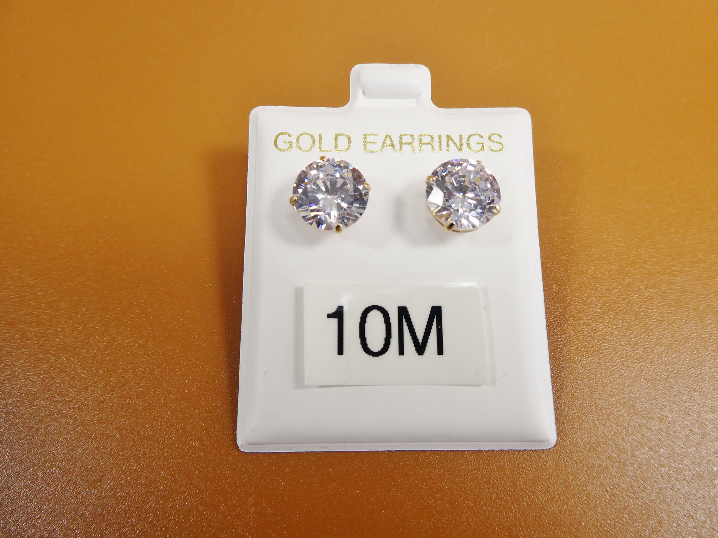 10k real solid yellow gold stud push back basket earring