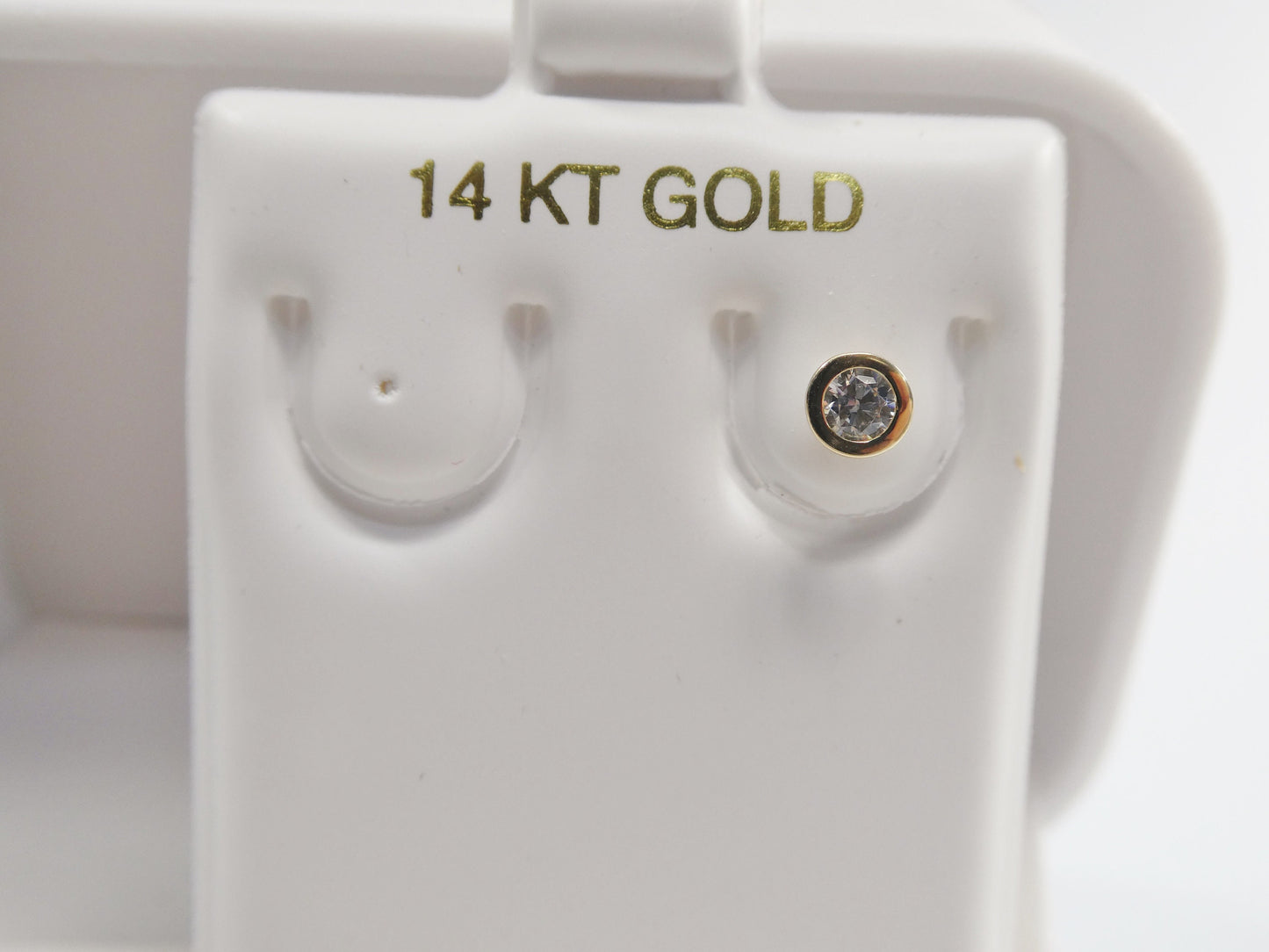 14k real solid yellow gold 3mm bezel setting nose ring