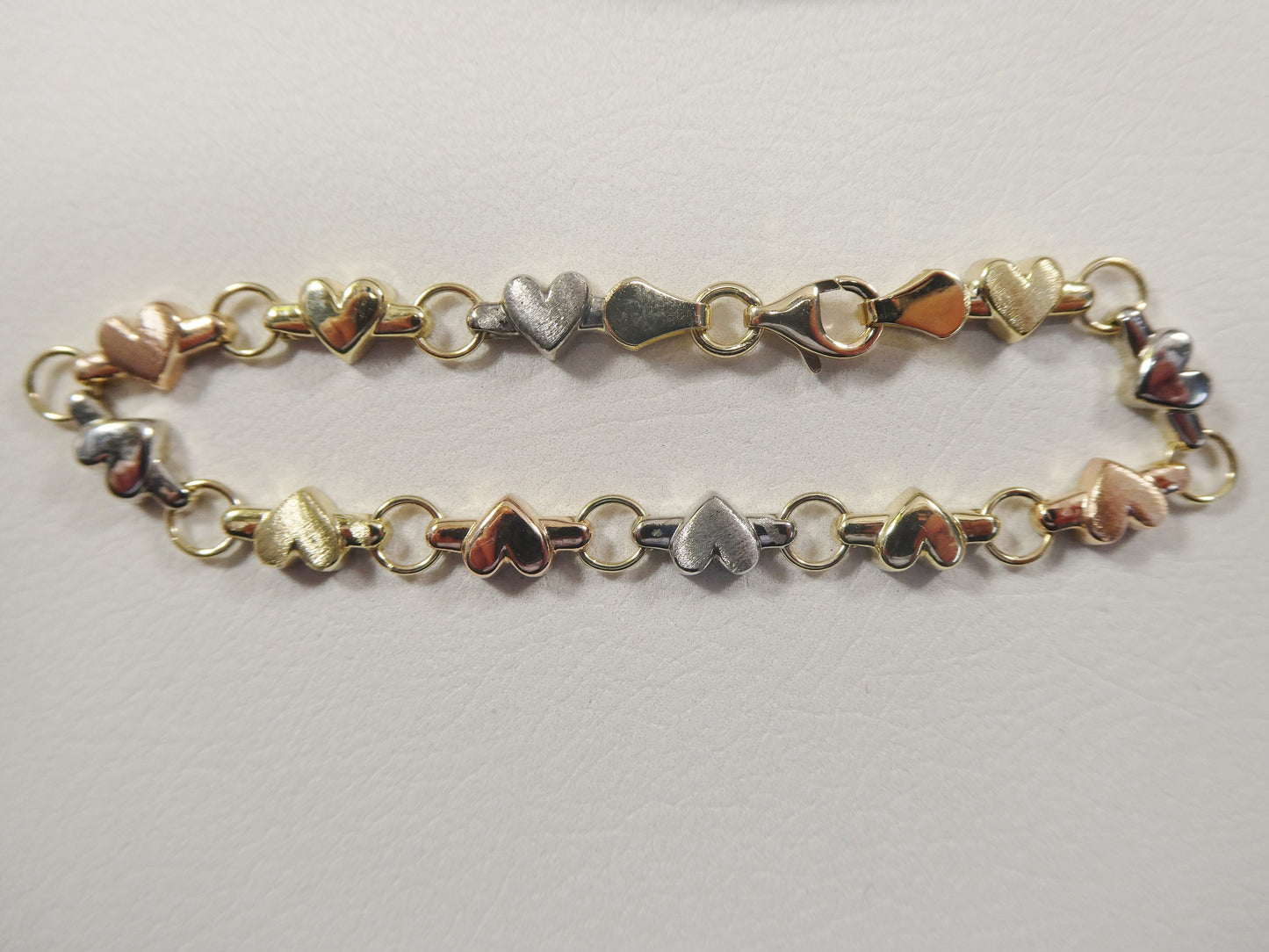 14k real solid yellow gold heart 6 inch baby bracelet