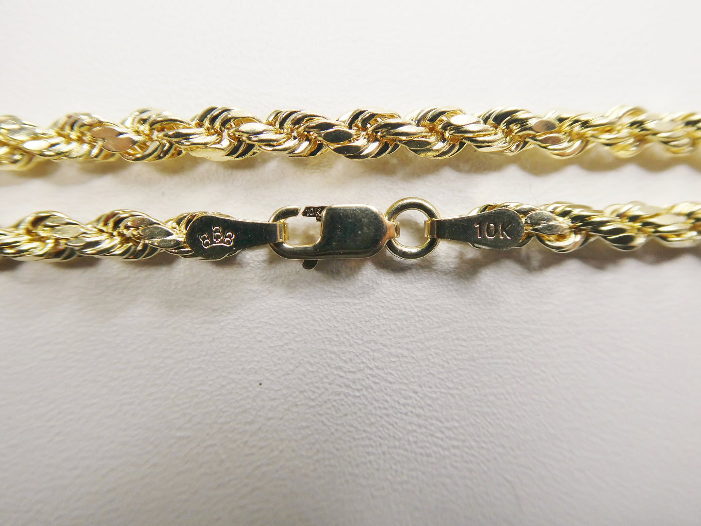 real 10k solid yellow gold rope chain