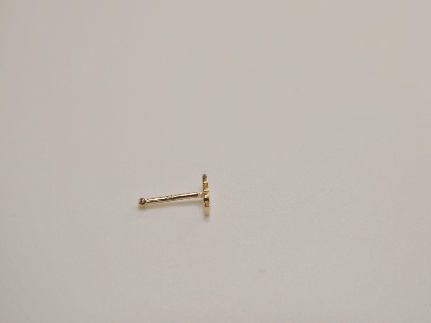 14k real solid yellow gold love letters stud nose ring