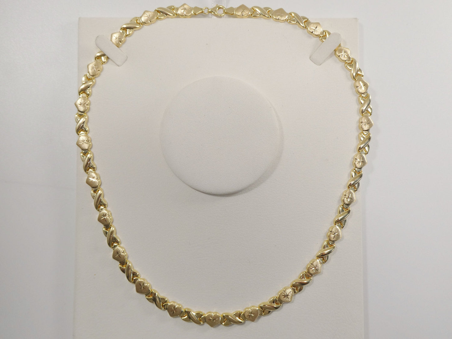 real 925 sterling silver xo heart hugs and kisses necklace 14k yellow gold finish