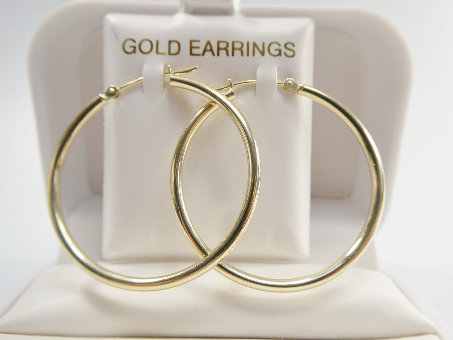 10k real solid yellow gold 2mm high polish hoop earrings