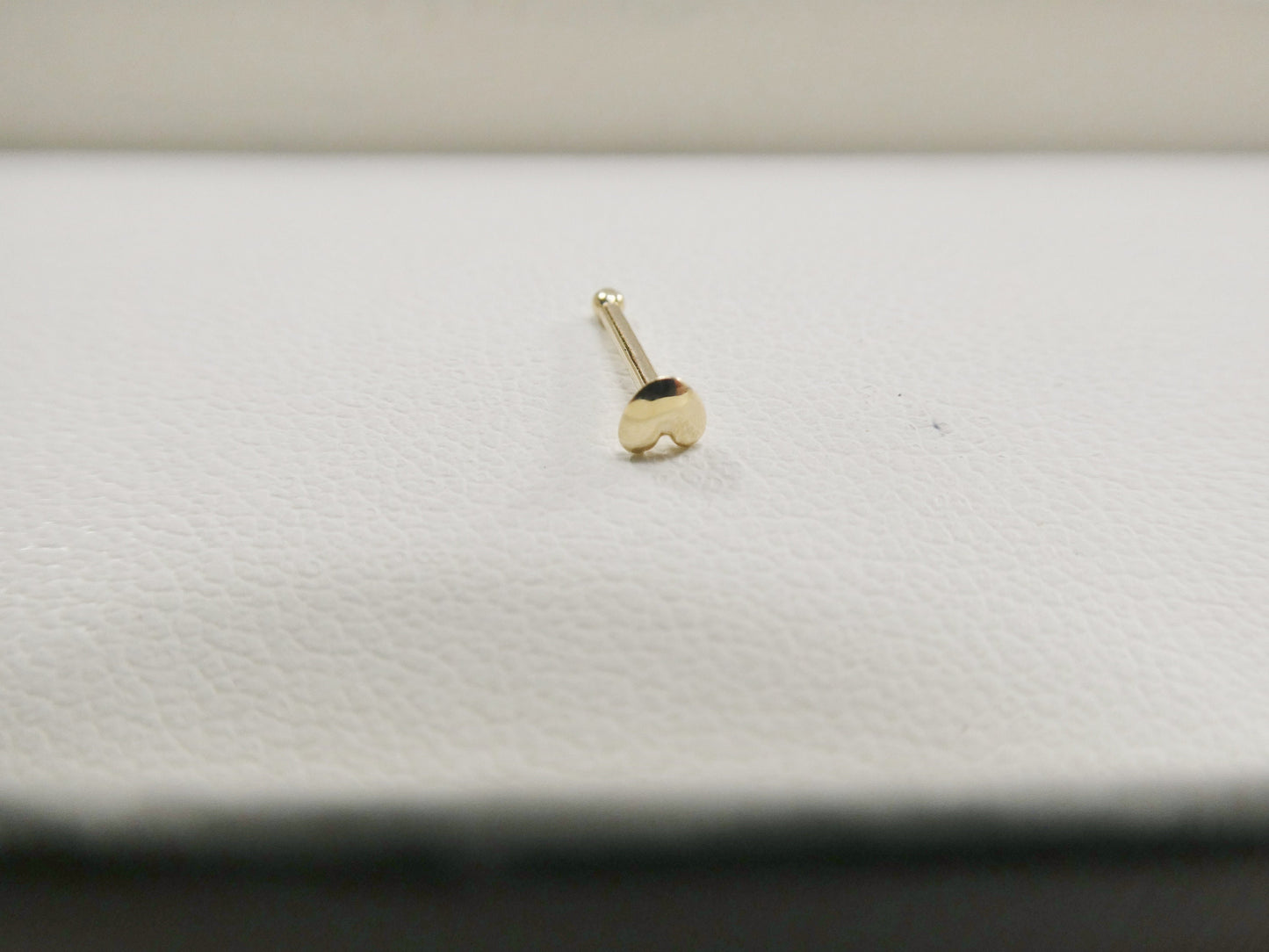 14k real solid yellow gold heart nose ring