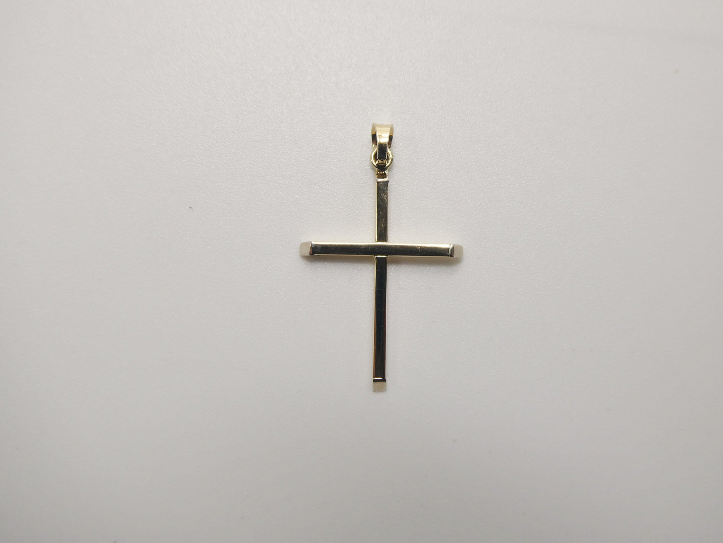 14k real solid yellow gold super polish cross pendent and robe necklace