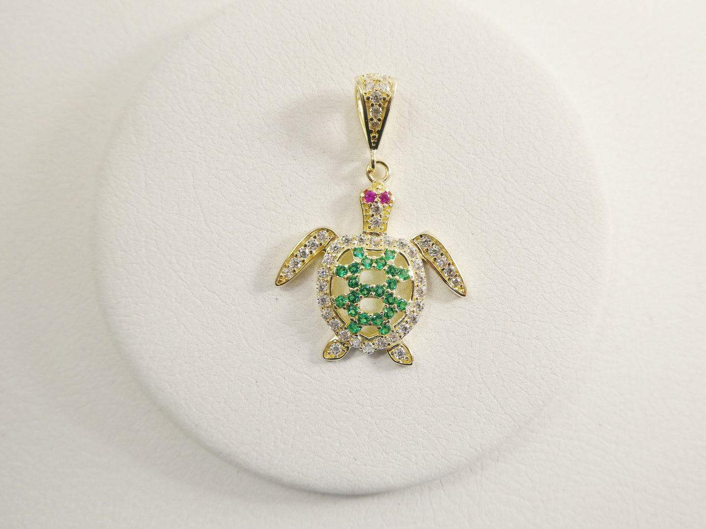 14k real solid yellow gold turtle charm pendent